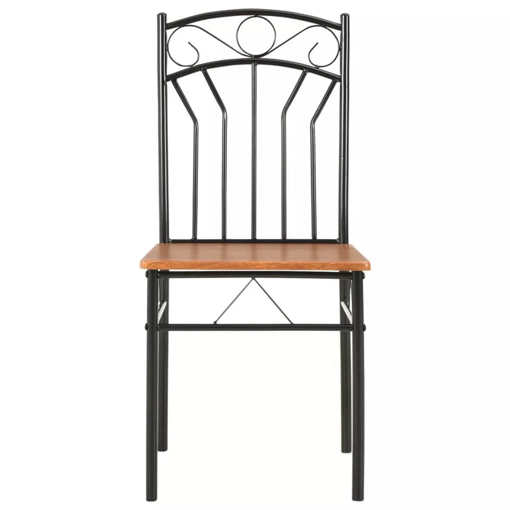 Set de 2 scaune de dining cu cadru de oțel și șezlong MDF, stil industrial