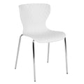 Scaun stivuibil din plastic cu design contemporan, cadru cromat