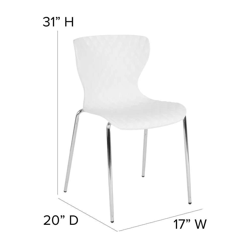 Scaun stivuibil din plastic cu design contemporan, cadru cromat