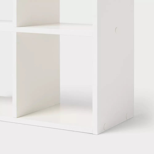 Raft decorativ de perete cu 4 compartimente cubice, mini organizator alb