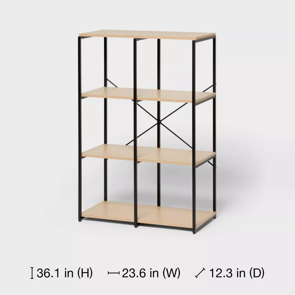 Raft modular de depozitare cu 4 niveluri, cadru de oțel vopsit pulbere