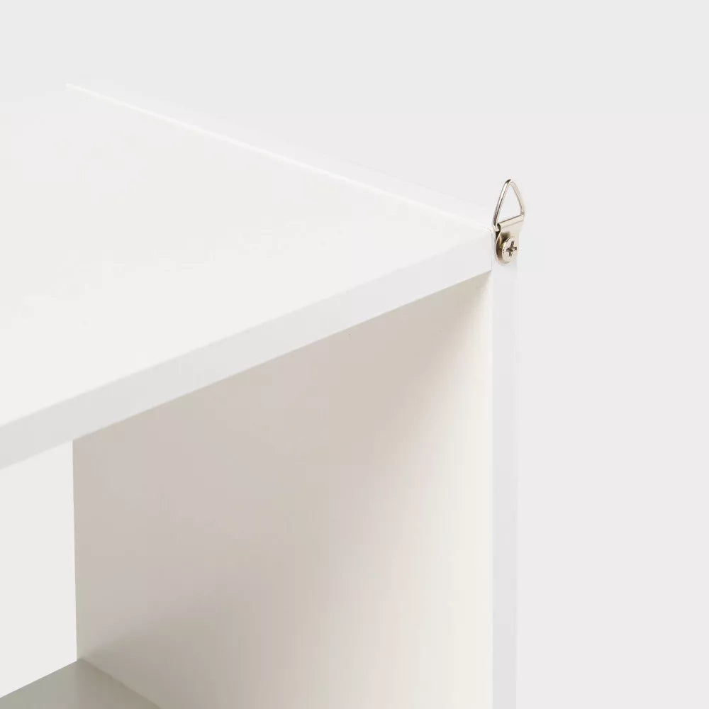 Raft decorativ de perete cu 4 compartimente cubice, mini organizator alb