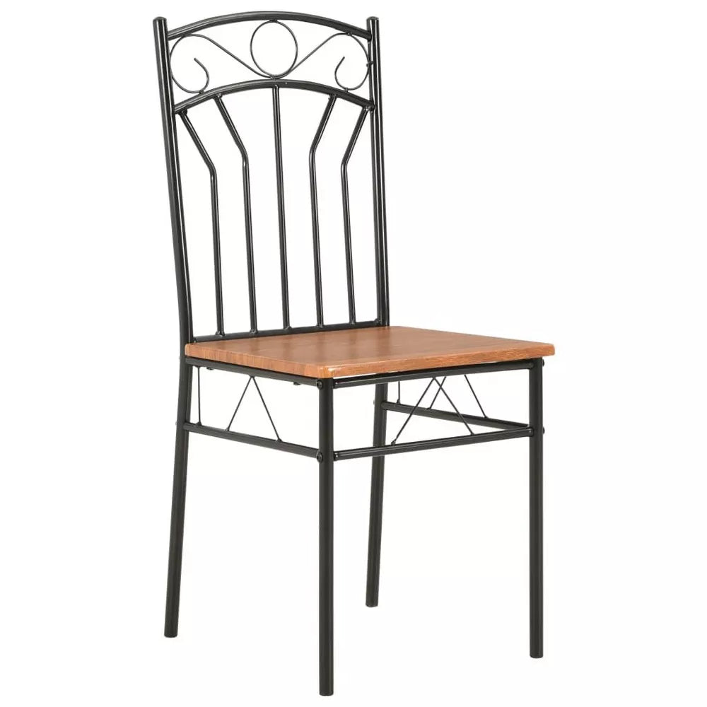 Set de 2 scaune de dining cu cadru de oțel și șezlong MDF, stil industrial
